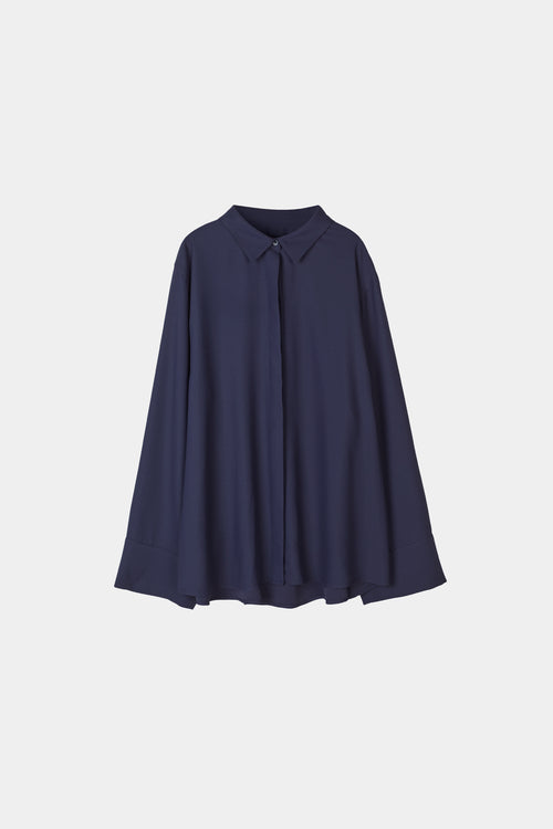 Mortara shirt collar loose flared midnight navy stylein packshot