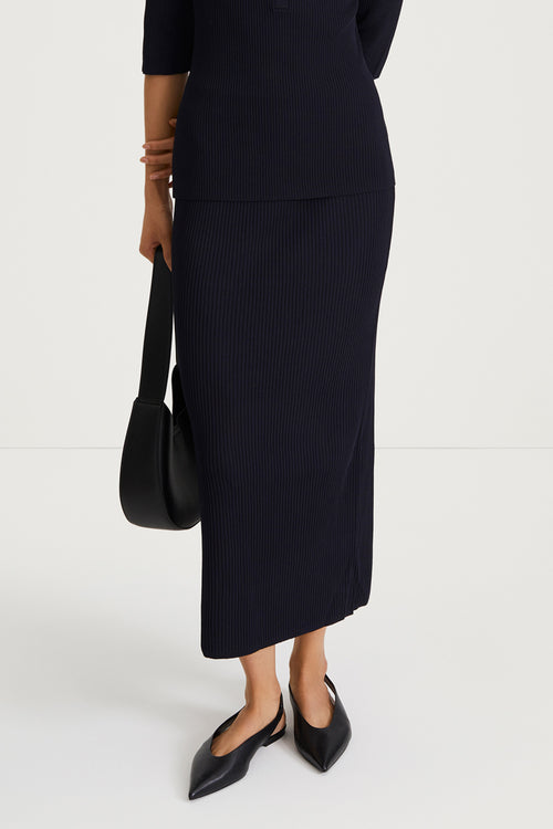 POMEROLA SKIRT - NAVY
