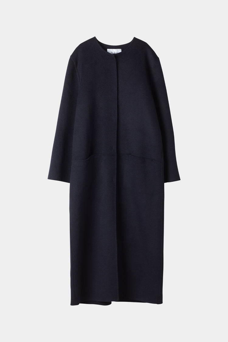 navy wool coat long stylein talani packshot