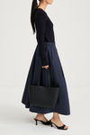 Navy maxi trench skirt navy stylein sorina side model image