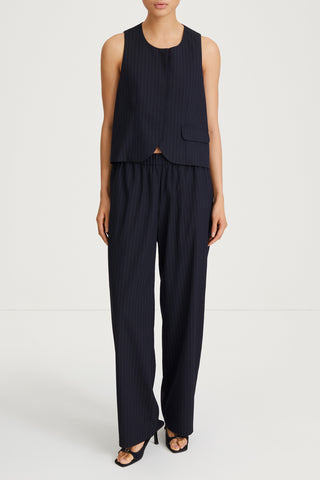 navy pinstripe vest stylein brixen model image