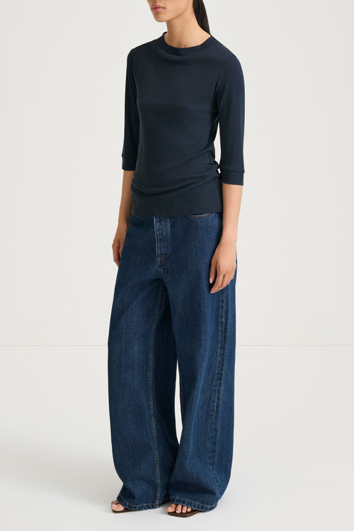 navy short sleeve top stylein nogara side