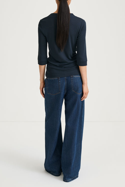 navy short sleeve top stylein nogara back