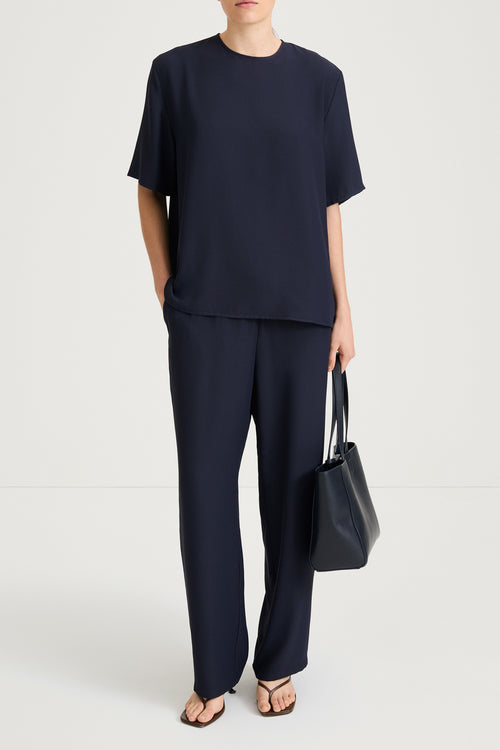 Navy trousers stylein meike front model image