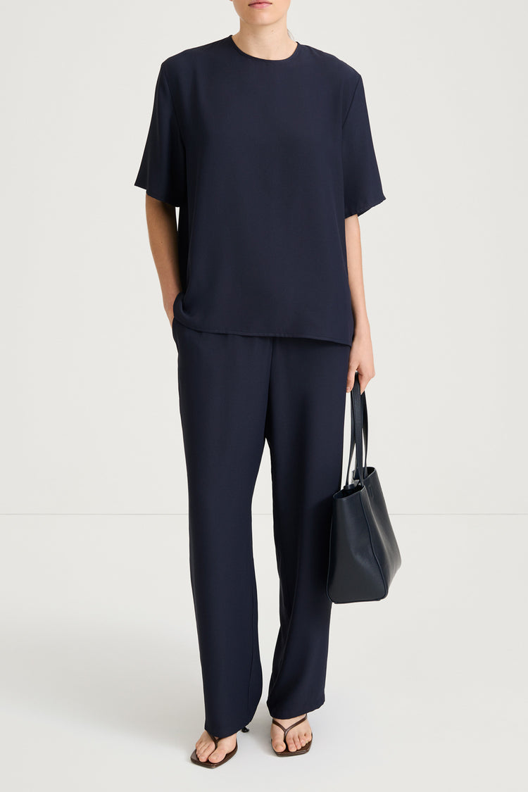 Navy trousers stylein meike front model image