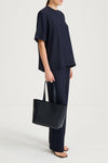 Navy trousers stylein meike front side model image