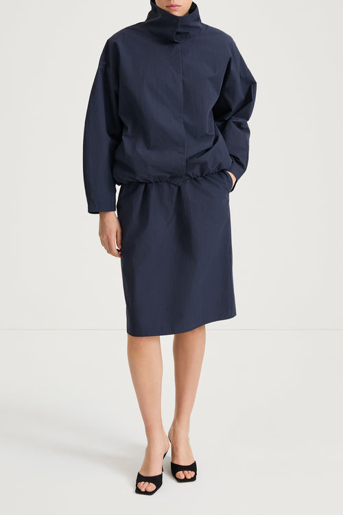 Navy wind jacket stylein sarou front model image