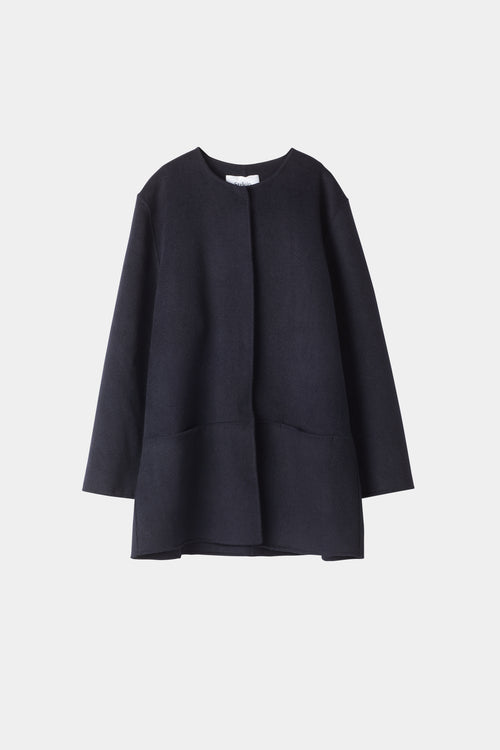 navy wool coat stylein tara model image