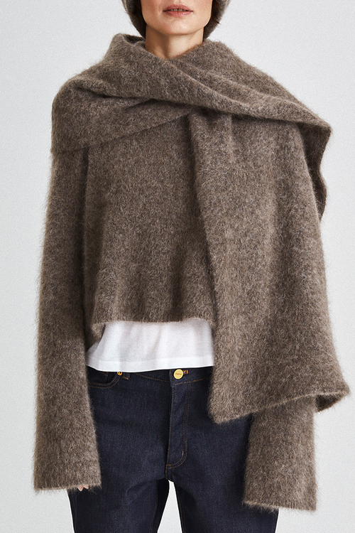 NEA SCARF - DARK BROWN