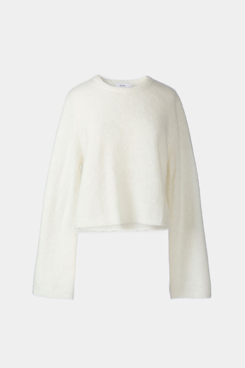 white knitted sweater stylein nima front