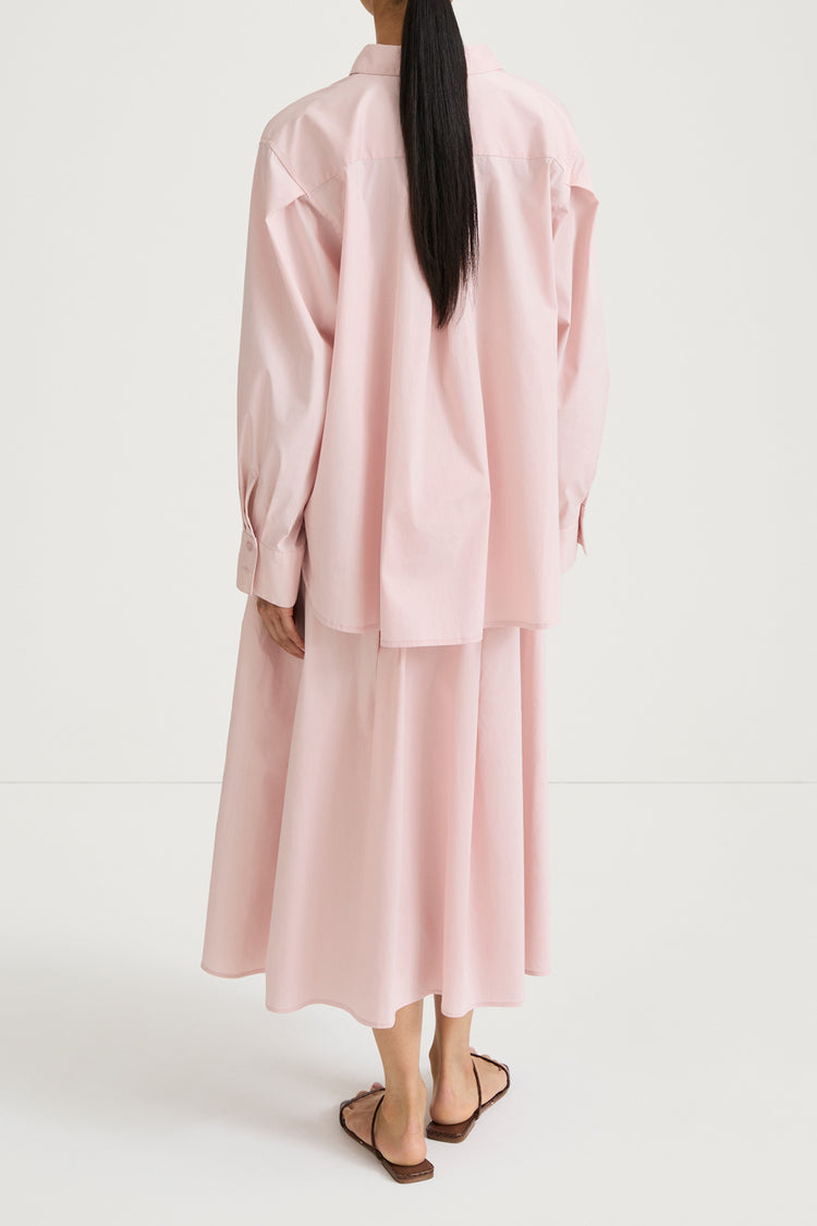 Jorina pink cotton a lined midi skirt Stylein  model image back