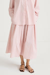 Jorina pink cotton a lined midi skirt Stylein  model image front close