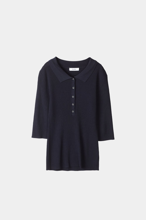 navy rib knit slim fitted stylein priceton 