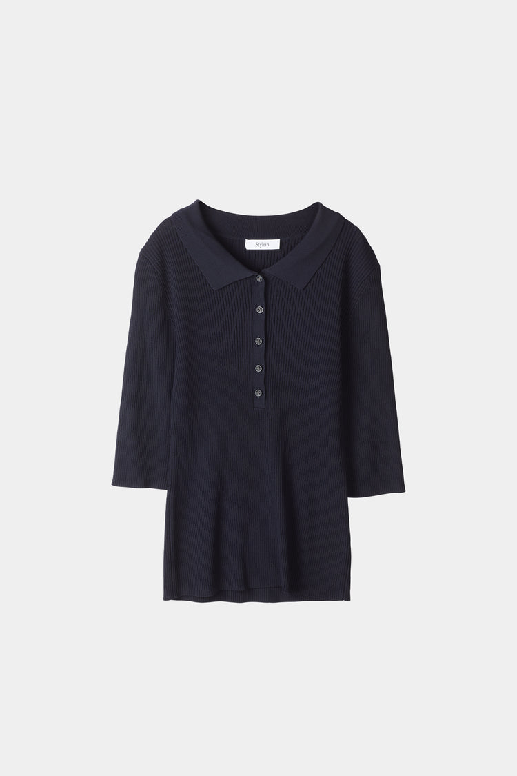 navy rib knit slim fitted stylein priceton 