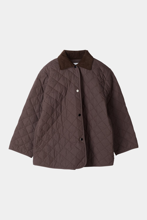 brown quilted jacket stylein sabria front