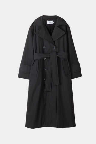 black padded trench coat stylein sandra packshot