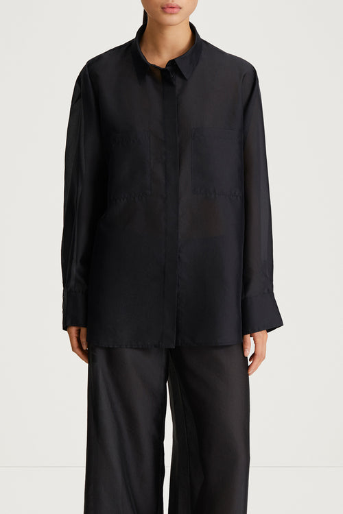 black transparent shirt stylein brailee close up