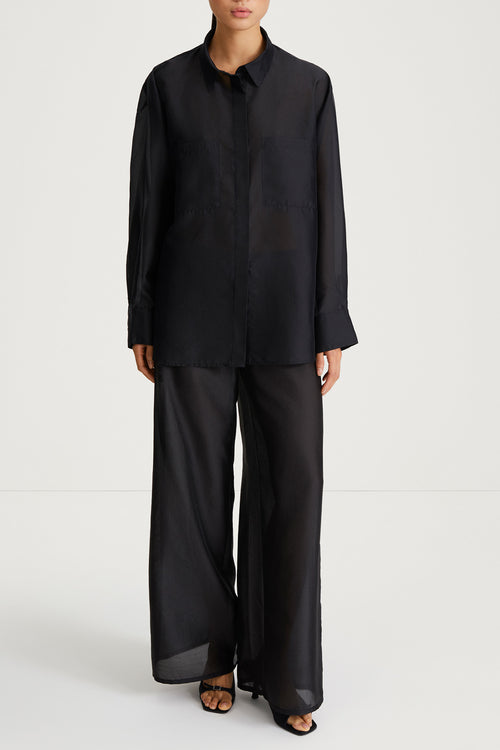 sheer black trousers bitonto stylein front