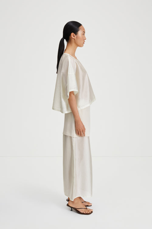 Berra top sheer cropped loose fitting ivory stylein side image