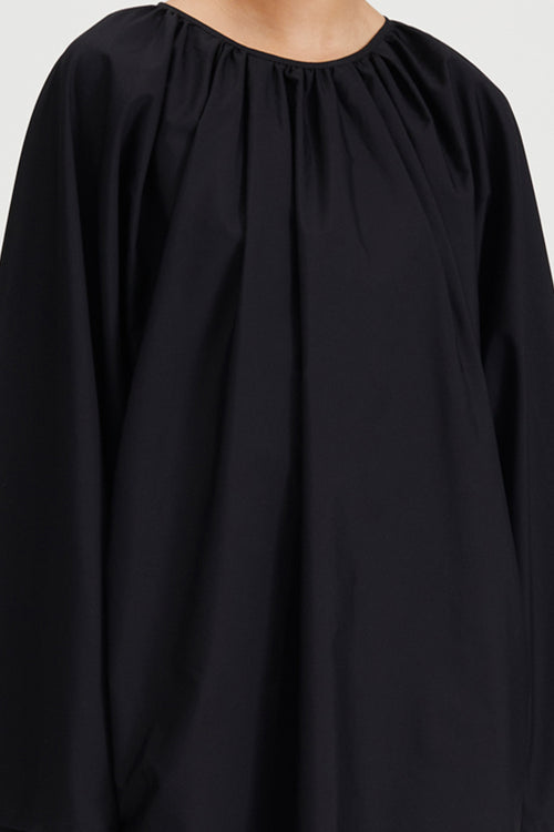 Juni dress short voluminous shape full length sleeves black stylein detail image