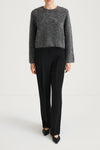 short mohair knitted grey sweater stylein lima