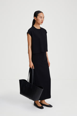 Basile top black short sleeve round neck stylein side image