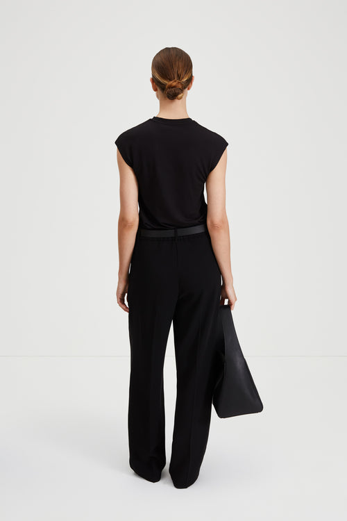 Canale top black sleeveless jersey stylein back image