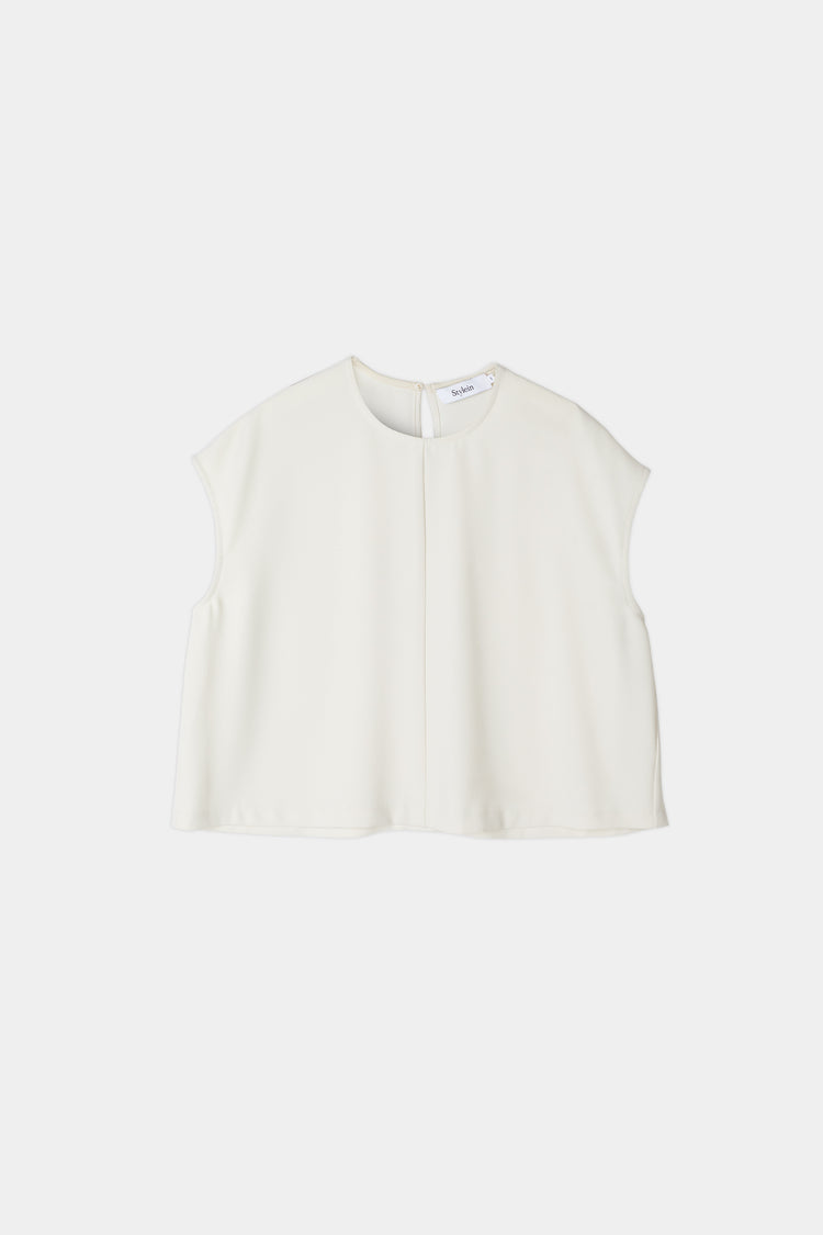 Basile top ivory short sleeve round neck stylein packshot