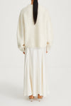 skirt long satin ivory stylein michelle back