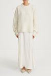 skirt long satin ivory stylein michelle model image