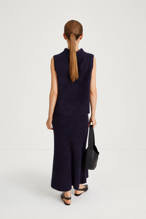 sleeveless mohair navy top stylein nellie back