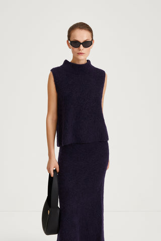 sleeveless mohair navy top stylein nellie front