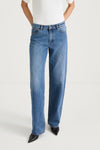 steel blue straight full-lenght denim stylein kiara front close-up model image