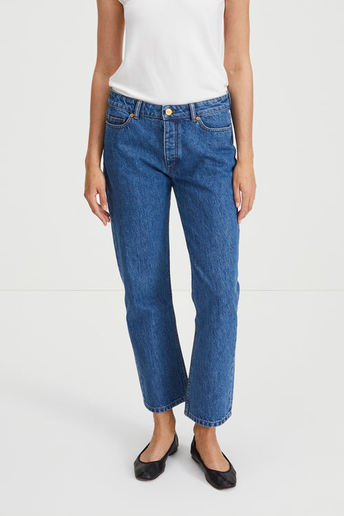 ORIGINAL CROPPED STRAIGHT FIT DENIM - KEN DENIM MID BLUE