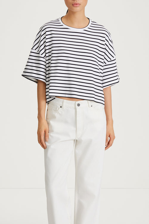 JIMMY T-SHIRT - BLACK/WHITE STRIPE