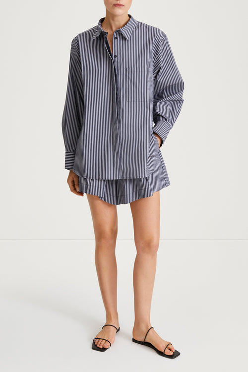 striped shorts blue jojo stylein front