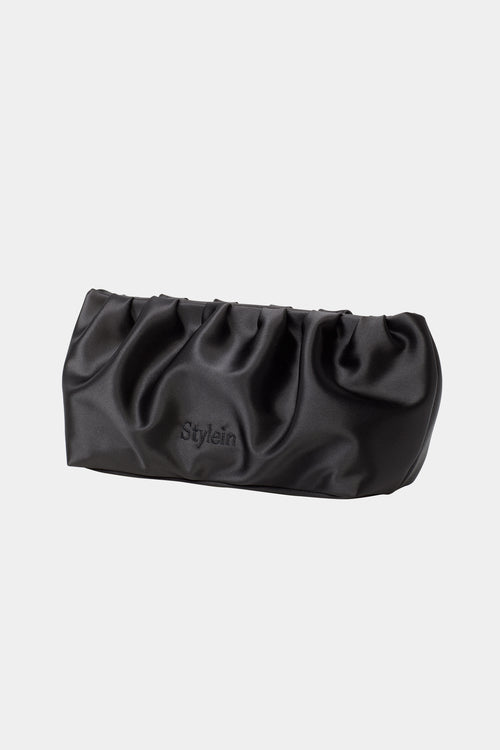 stylein minimalistic scandinavian timeless swedish design bag satin clutch yaelle black