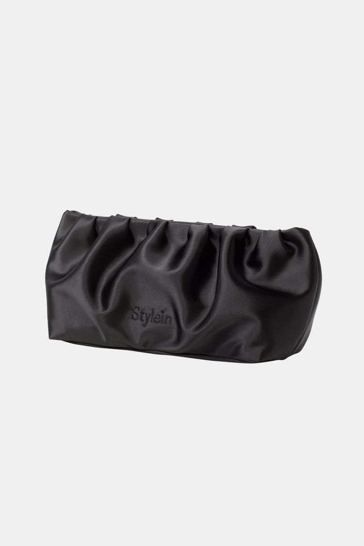 stylein minimalistic scandinavian timeless swedish design bag satin clutch yaelle black