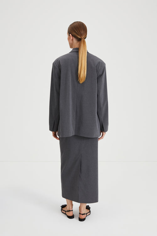 BURANO BLAZER - GREY PINSTRIPE