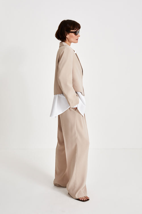 Bormio blazer cropped crepe single button cream stylein side image