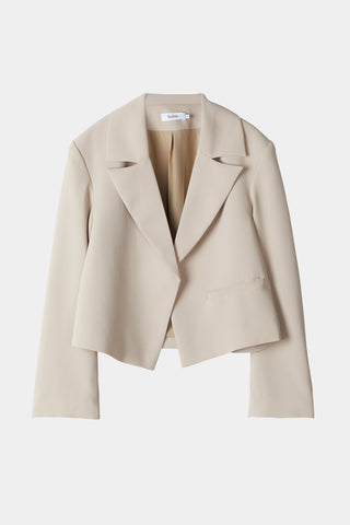 Bormio blazer cropped crepe single button cream stylein packshot