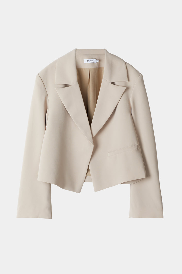 Bormio blazer cropped crepe single button cream stylein packshot