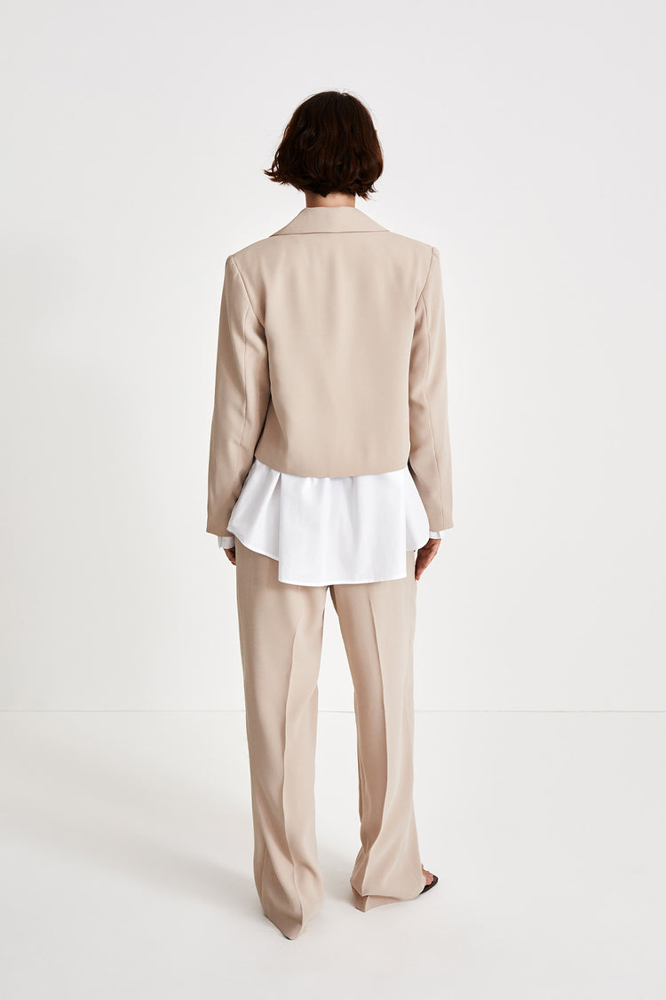 Bormio blazer cropped crepe single button cream stylein back image