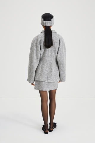 Halle skirt mini boucle subtly flared grey stylein back image