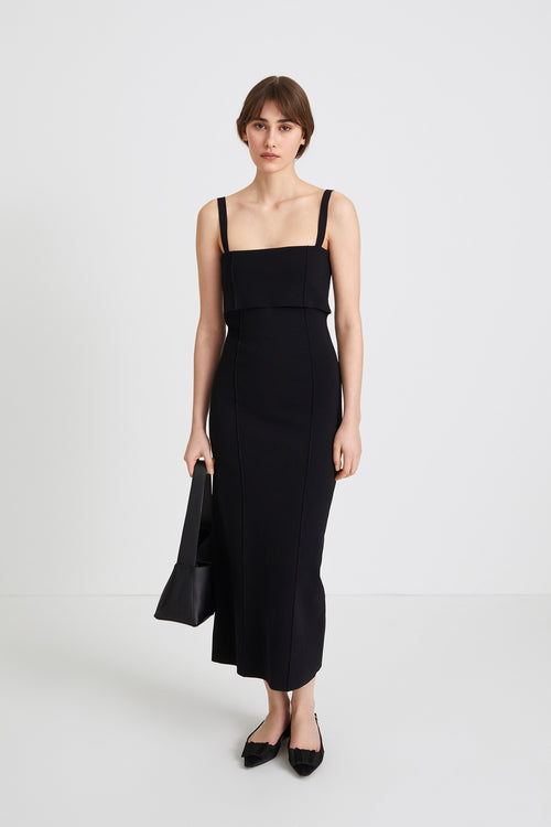 PEG DRESS - BLACK