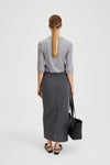 BERKELEY SKIRT - GREY PINSTRIPE