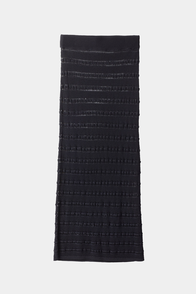 Perla skirt crochet midi length black stylein packshot