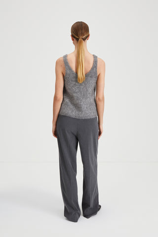Nerina top mohair blend v neckline thin straps grey stylein back image