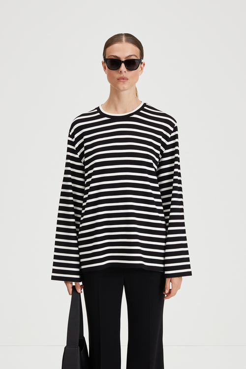 CENTO TOP - BLACK W STRIPES