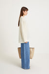 NOEMI CABLE SWEATER - WHITE